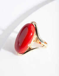 Red Statement Stone Gold Ring - link has visual effect only