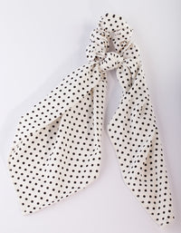White Polka Dot Scarf Scrunchie - link has visual effect only