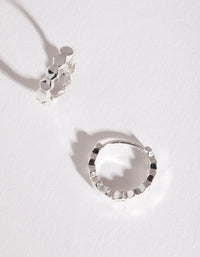 Sillver Beehive Huggie Earrings - link has visual effect only