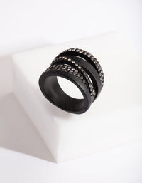 Black Layer Diamante Ring - link has visual effect only