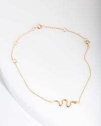 Vergulde sterling zilveren slangenarmband enkelband - link has visual effect only