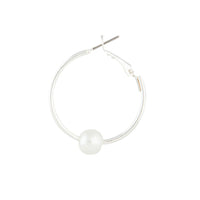 Silver Pearl Hoop Earrings - link has visual effect only