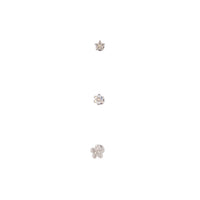 Rhodium Surgical Steel Flower Flatback 3 Pack - link has visual effect only