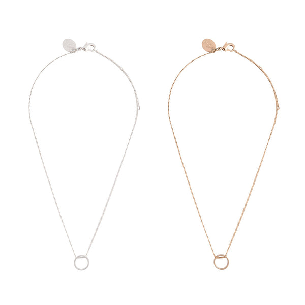Tear and Share Silver Gold Circle Necklace Pack