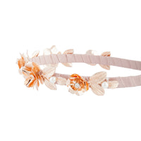 Floral Pearl Headband in Pink and Rose Gold - link has visual effect only