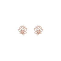 Rose Gold Open Lotus Earrings - link has visual effect only