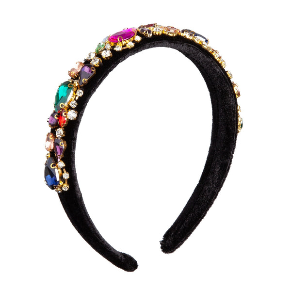 Fuzzy Multi-Coloured Jewel Headband
