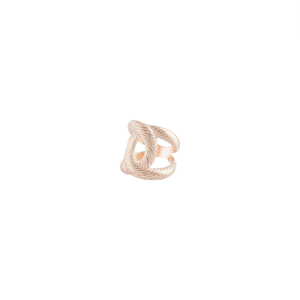 Rose Gold Etch Interlinked Ring