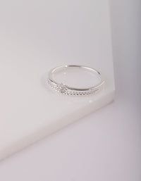 Sterling Silver Cubic Zirconia Layer Ring - link has visual effect only