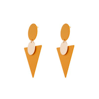 Mustard Rubber Geometric Drop Earrings - link has visual effect only
