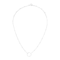 Sterling Silver Open Circle And Metal Bead Choker - link has visual effect only