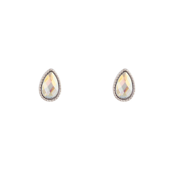 Silver Reflective Teardrop Earrings
