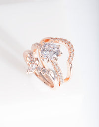 Rose Gold Cubic Zirconia Engagement Stack - link has visual effect only