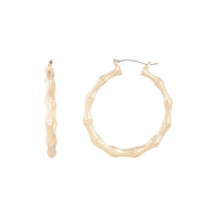 Gold Medium Bamboo Hoop Earrings - link has visual effect only