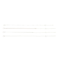 Silver Adjustable Bracelet Anklet Classic 4 Pack - link has visual effect only