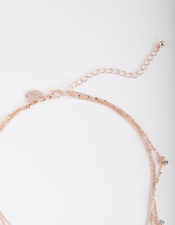 Rose Gold Celestial Layered Necklace