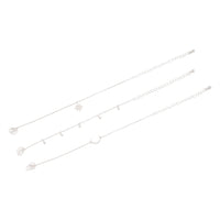 Silver Cubic Zirconia Star Friendship Bracelet 3 Pack - link has visual effect only