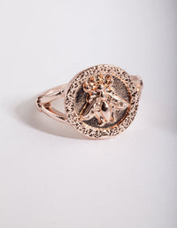 Rose Gold Bee Coin Ring - link has visual effect only