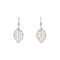 Silver Single Leaf Filigree Drop Earrings - link has visual effect only
