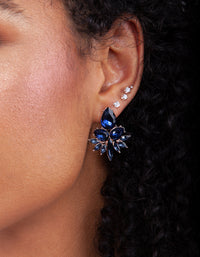 Sapphire Rose Gold Tear Drop Earrings - link has visual effect only