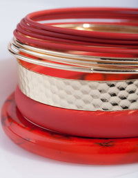 Red Gold Acrylic & Metal Bracelet Pack - link has visual effect only