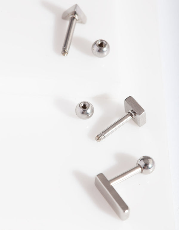 Rhodium Geometric Flatback Jewellery Pack