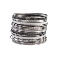 Gunmetal Cup Chain Glitter Bangle Pack - link has visual effect only