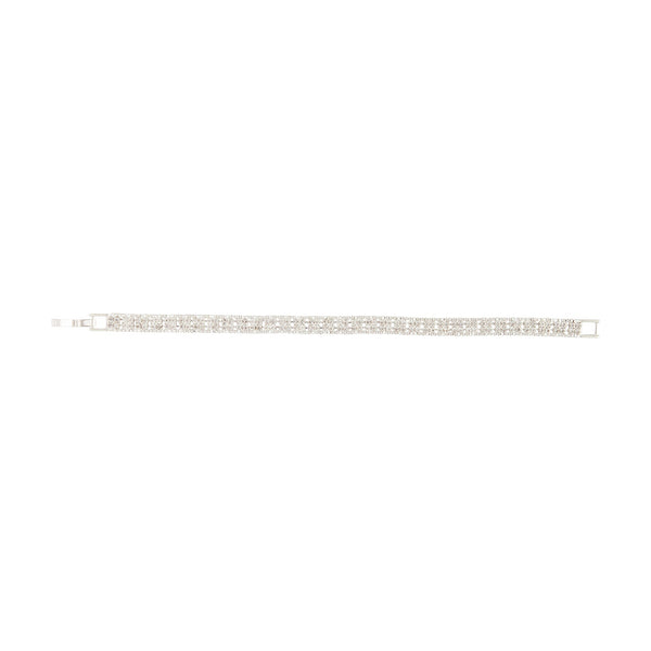 Box Chain and Diamante Clasp Bracelet