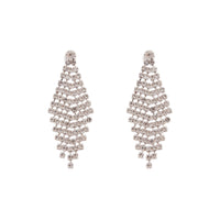 Rhodium Diamante Drop Tier Earrings - link has visual effect only