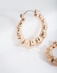 Gold Mini Bamboo Hoop Earrings - link has visual effect only