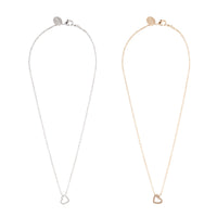 Tear and Share Gold Silver Cut-out Heart Necklace Pack - link has visual effect only