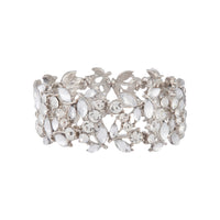 Rhodium Multi Diamante Leaf Bracelet - link has visual effect only