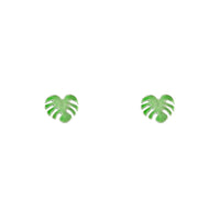 Green Monstera Leaf Stud Earrings - link has visual effect only