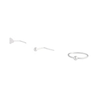 Sterling Silver Bead, Triangle And Nose Ring Pack - link has visual effect only