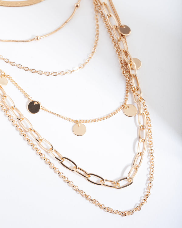 Gold Mixed Chain Necklace
