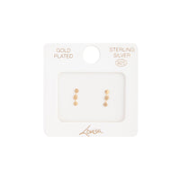 Gold Plated Sterling Silver Triple Dot Stud Earrings - link has visual effect only