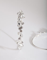 Silver Cluster Gem Hoop Earrings - link has visual effect only