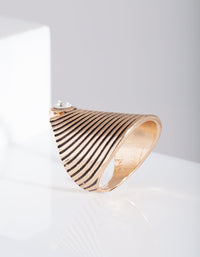 Black and Gold Fan Diamante Ring - link has visual effect only