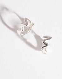 Silver Zig Zag Huggie Earrings - link has visual effect only
