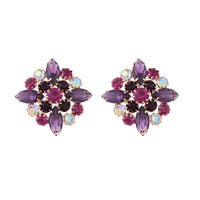 Mixed Purple Vintage Marquise Cluster Stud - link has visual effect only