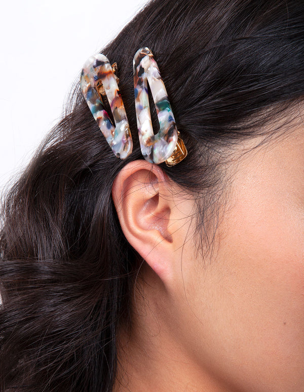 Pastel Multi Colour Hair Clip 2 Pack