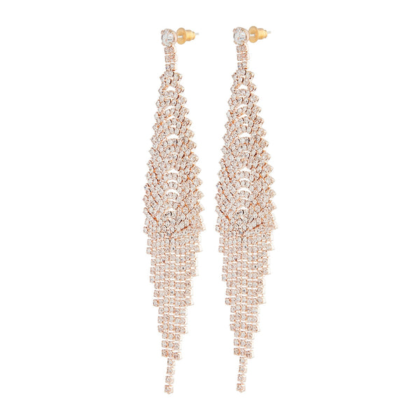 Rose Gold Chain Waterfall Earrings
