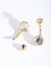 Gold Mini Belly Bar 2 Pack - link has visual effect only