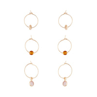 Gold Semi-Precious Mini Hoop Earring 3 Pack - link has visual effect only
