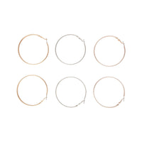 Mixed Metal Shiny Large Hoop Earring Pack - link has visual effect only