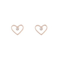 Rose Gold Diamante Cut-out Heart Earrings - link has visual effect only