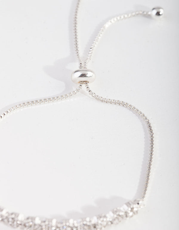Silver Crystal Toggle Bracelet