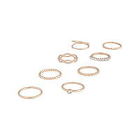 Gold Diamond Cut Twist Ring 8 Pack - link has visual effect only
