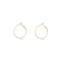 Rose Gold Hoop Pearl Earrings - link has visual effect only