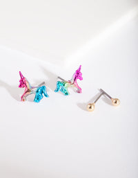 Rainbow Unicorn Earring 2 Pack - link has visual effect only